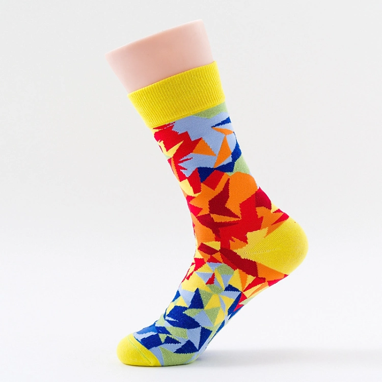 Adults Custom Sock Happy Design High Elastic Colorful Dress Breathable Sport Sock Cotton Fashion Women Men Socks
