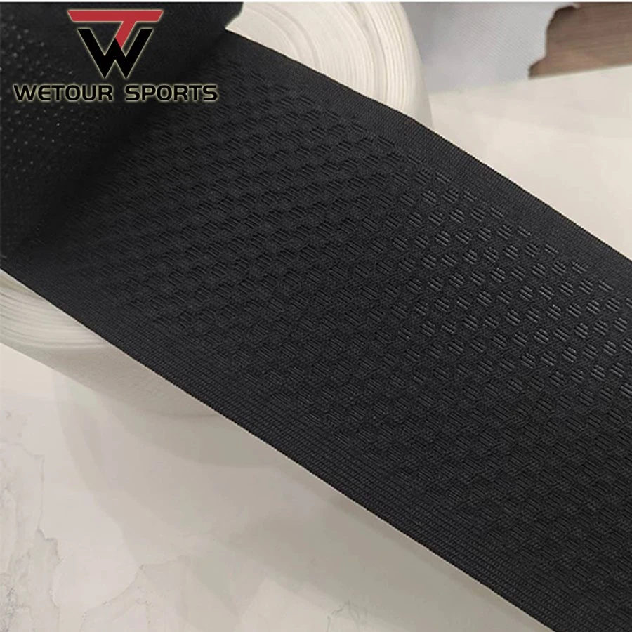 75mm Knitted Honeycomb Beathable Silicone Printed Elastic Grippered Band for Cycling Shorts Leg