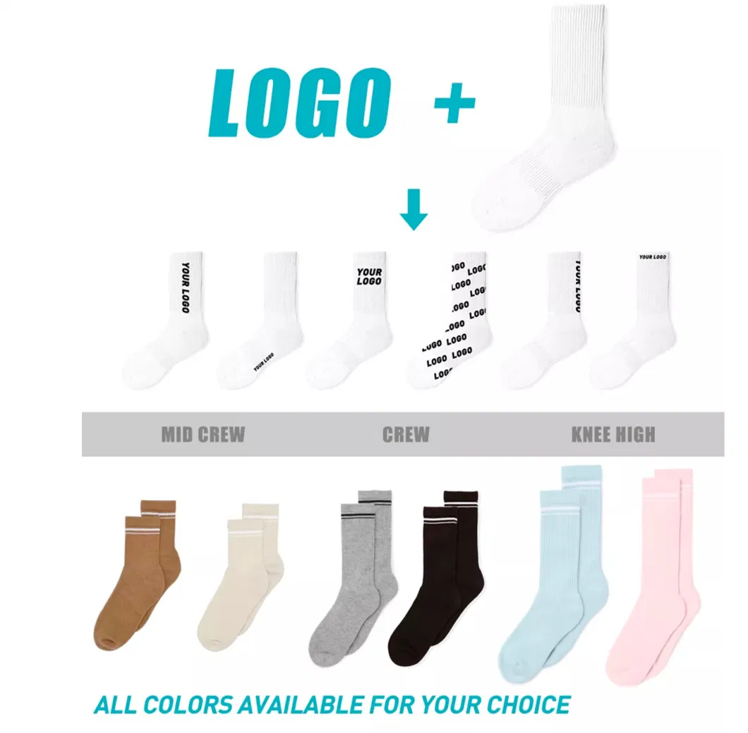 Wholesale Women Non-Slip Yoga Socks Solid Medium Tube Cotton Sports Socks