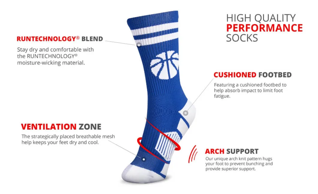 Wholesale Outdoor Competition Basketball Team Unisex Crew Customized Athletic Sport Socks