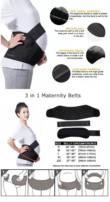 Adjustable Women Pregnancy Maternity Belly Support Belt Back Abdomen Brace Band