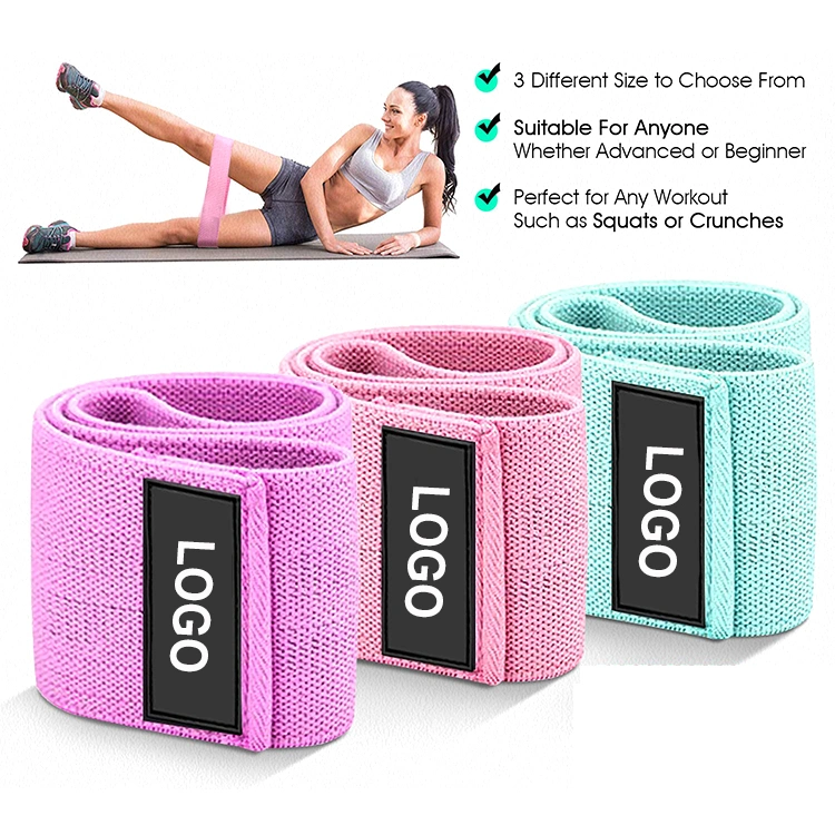 Amazon Hot Sells Customized Logo Yoga Exercise Gym Elastic Resistance Loop Hip Fitness Bands Wholesale