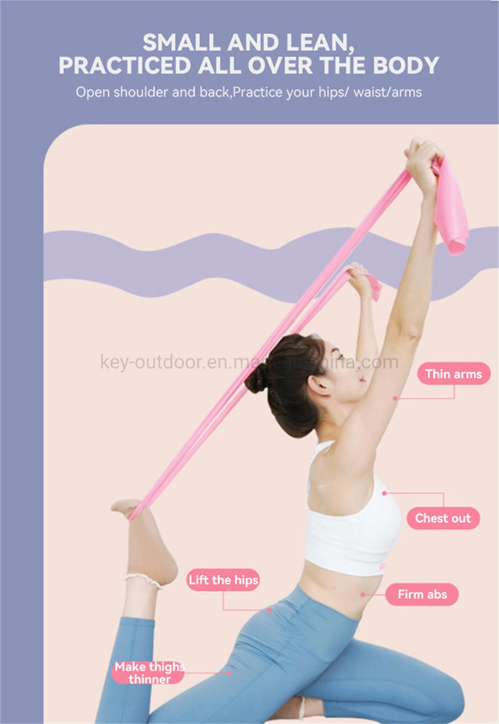 2023 Wholesale Custom Logo TPE High Quality Wide Yoga Resistance Bands Loop Circle Band for Fitness Stretching