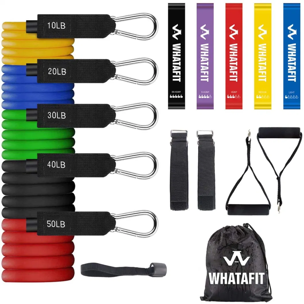 Exercise Bands with Handles Workout 11 PCS TPE Latex Fitness Resistance Bands Set