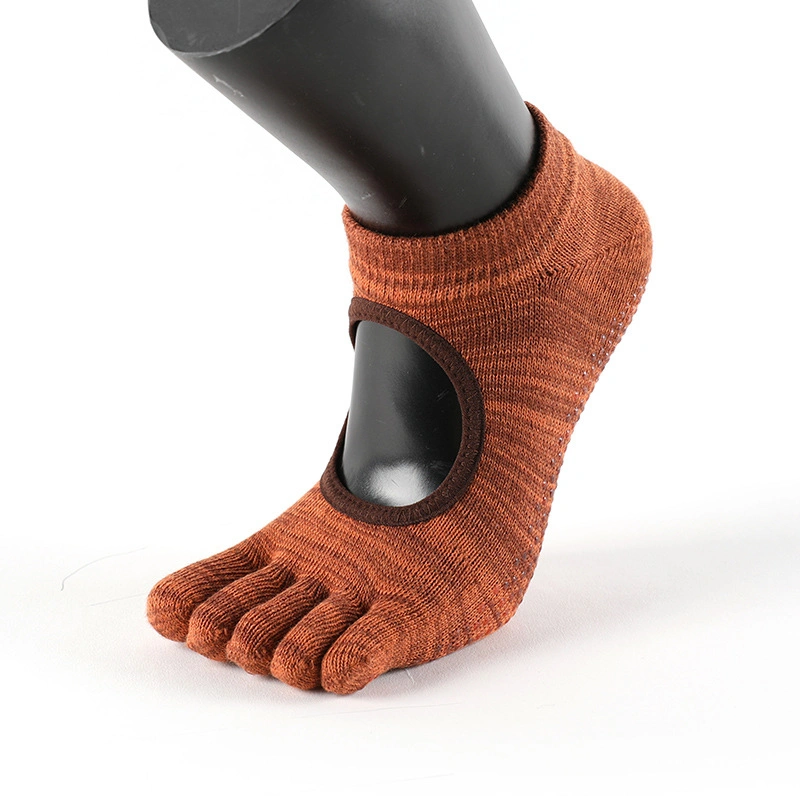 Women&prime;s Full-Toe Backless Yoga Five Fingers Separate Non-Slip Digging Socks