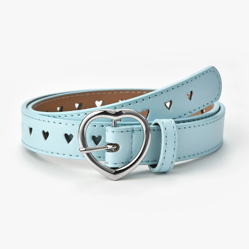 Fashion Waist Belt Women&prime;s PU Leather Belt Buckle Heart Style Waist Jeans Adjustable Band