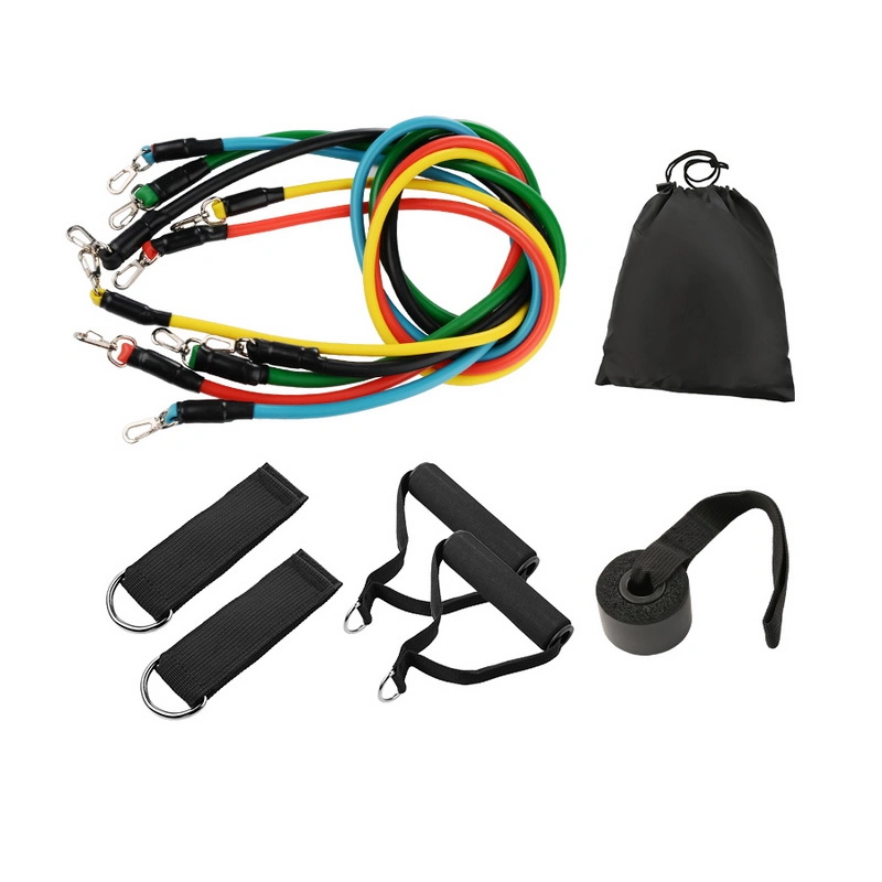 11 Piece Resistance Band Set Super Heavy Resistance Bands Latex Rubber