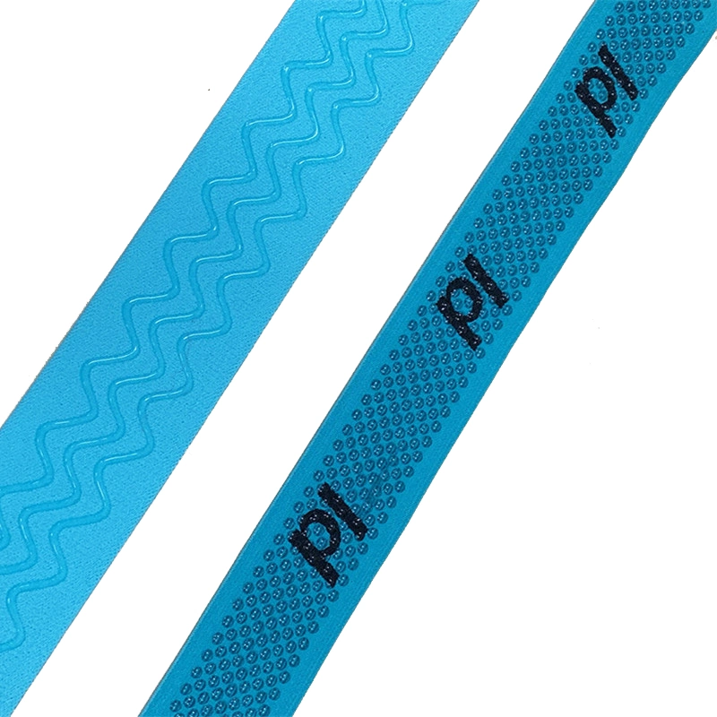 Wholesale Custom Logo Durable Anti-Slip Elastic Band Webbing Wave Silicone Griper Tape Garment Accessories for Clothing