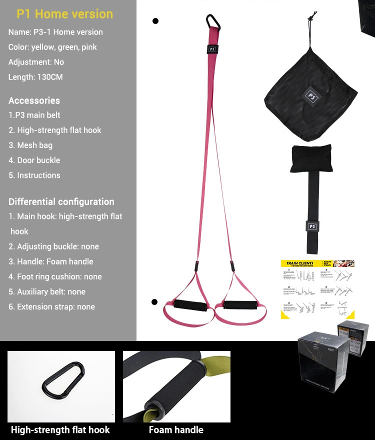 P3-4 Adjustable Bodyweight Resistance Bands with Handles Door Anchor Straps