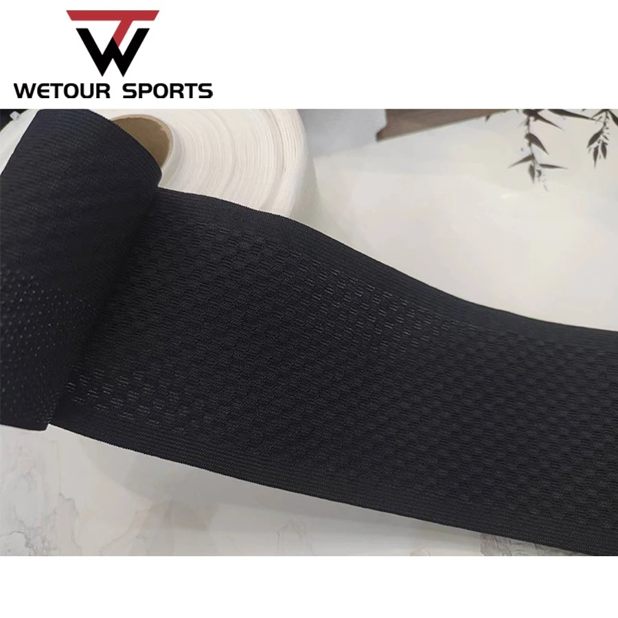 75mm Knitted Honeycomb Beathable Silicone Printed Elastic Grippered Band for Cycling Shorts Leg