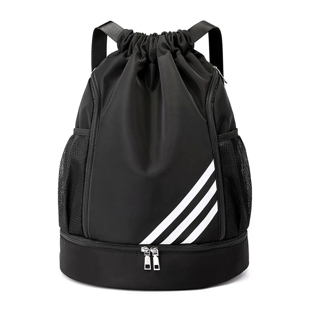 Portable Women&prime; S Sports Drawstring Bag for Shoes Male Cycling Basketball Storage Travel Polyester Nylon Gym Backpack