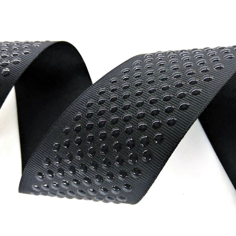 Factory Supply Custom Logo Durable Spandex Strap Gripper Tape Webbing Non-Slip Dots Elastic Silicone Band for Cycling Wear