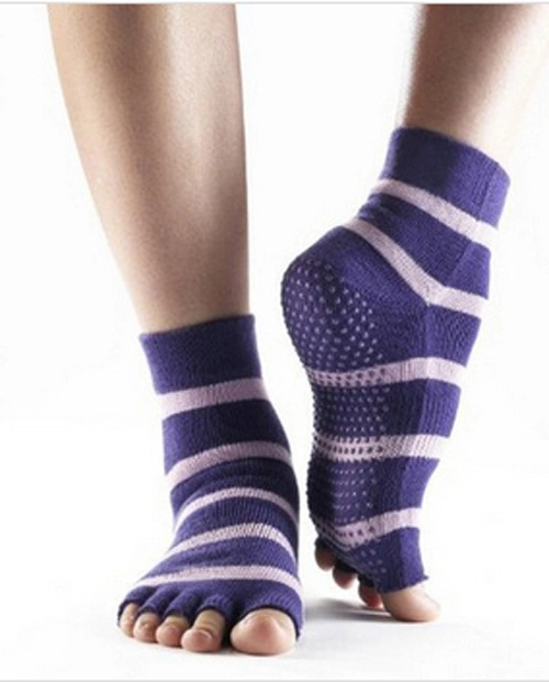 Men&prime;s/Women&prime;s Unisex Grey Grippers/Trampoline Non-Slip Crew Yoga Toe Socks