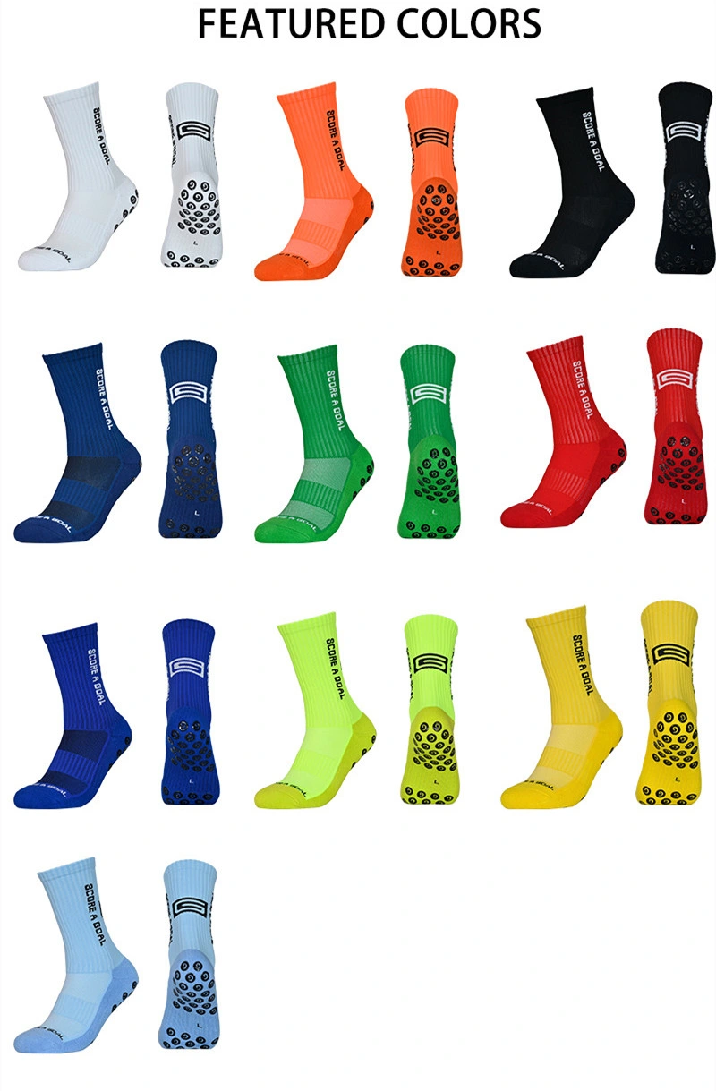 Wholesale Small Order Designer Logo Sport Unisex Men and Women Glue Point Elite Sport Socks Customize Logo Football Non-Slip Grip Crew Cotton Socks