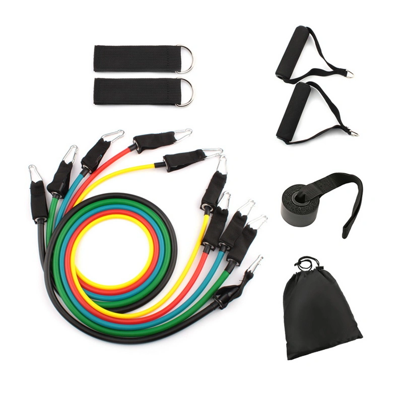 11 Piece Resistance Band Set Super Heavy Resistance Bands Latex Rubber