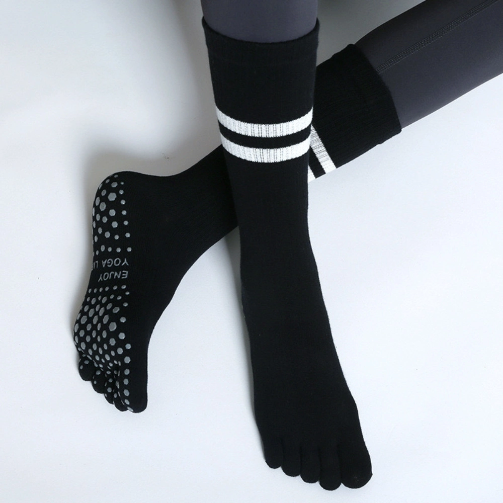 Toe Split Knee High Grip Socks Non-Slip Thermal Yoga Pilates Women Bl23481