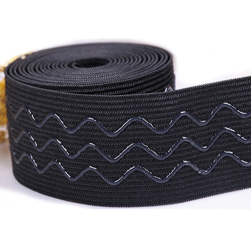 Factory Supply Custom Logo Durable Spandex Strap Gripper Tape Webbing Non-Slip Dots Elastic Silicone Band for Cycling Wear