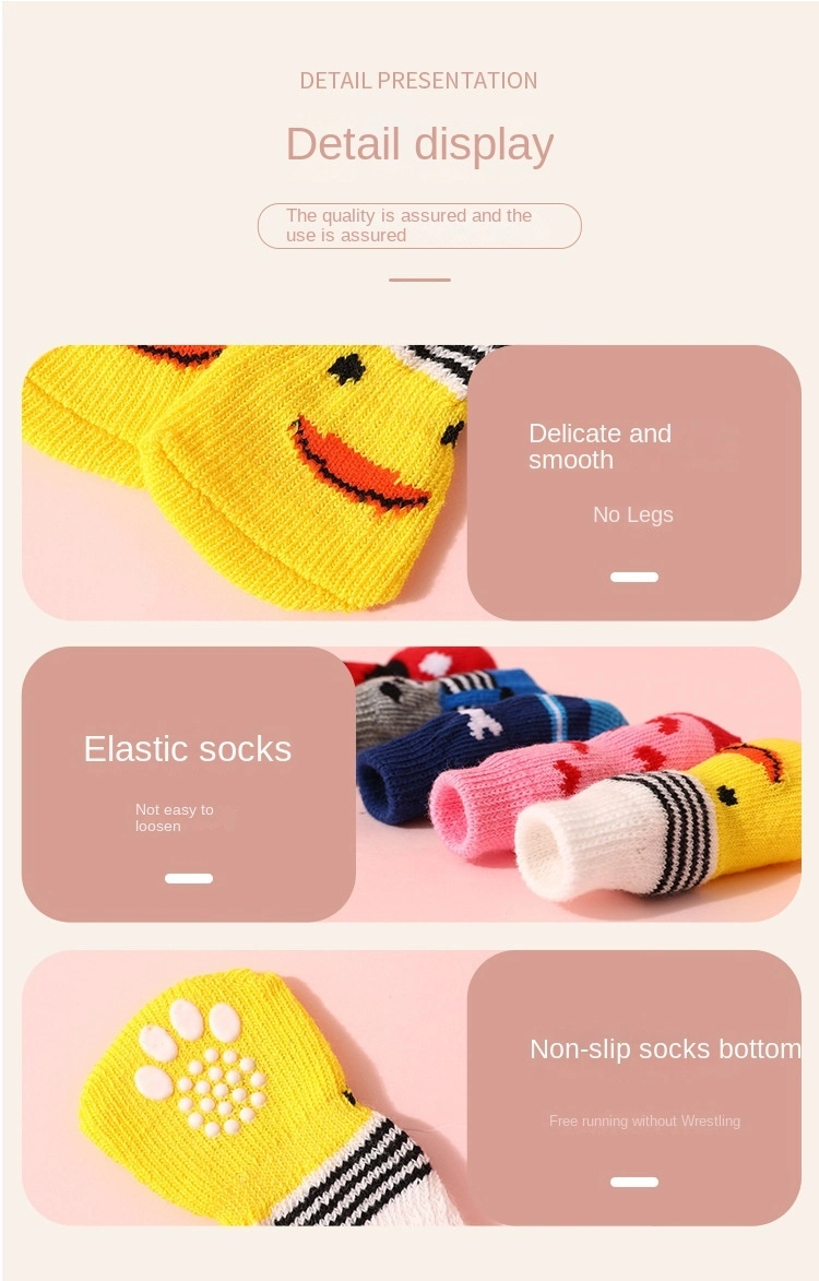 Customized Logo Anti-Slip Spring/Autumn Soft Outdoor Pet Dog Socks