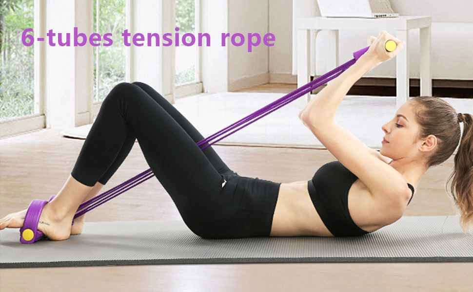 6 Hose Tension Rope, Elastic Yoga Pedal Tension Resistance Belt, Women&prime; S Fitness Tension Rope