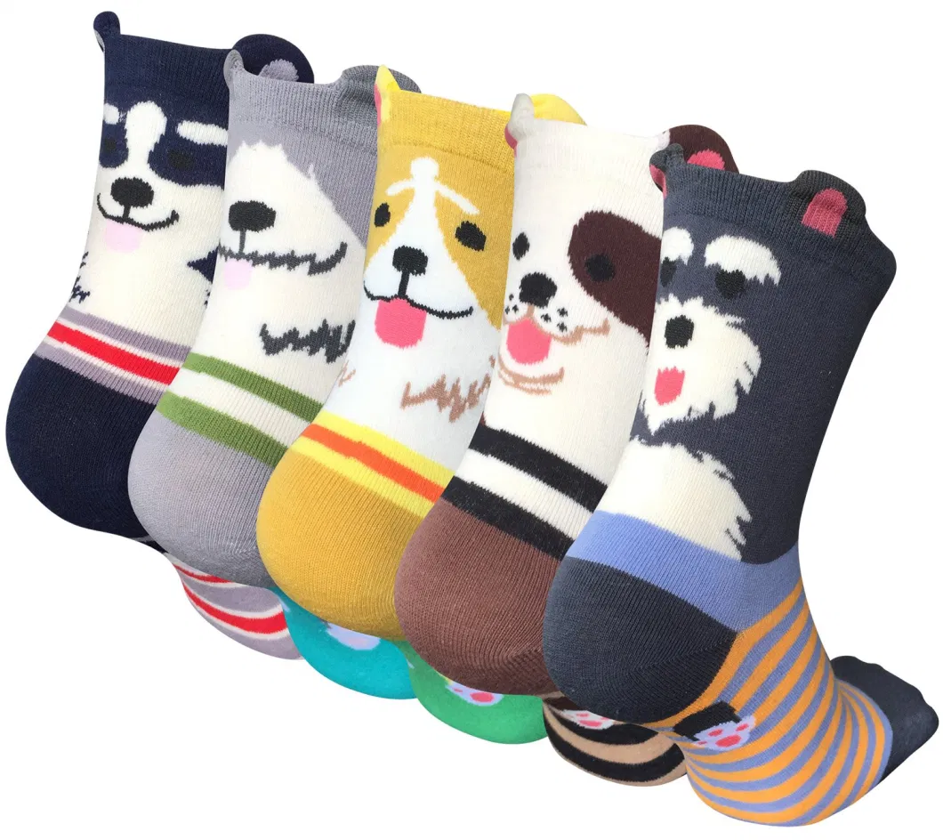 Wholsale Customized Womens Cute Dog Patterned Animal Socks Funny Casual Cotton Novelty Crew Socks