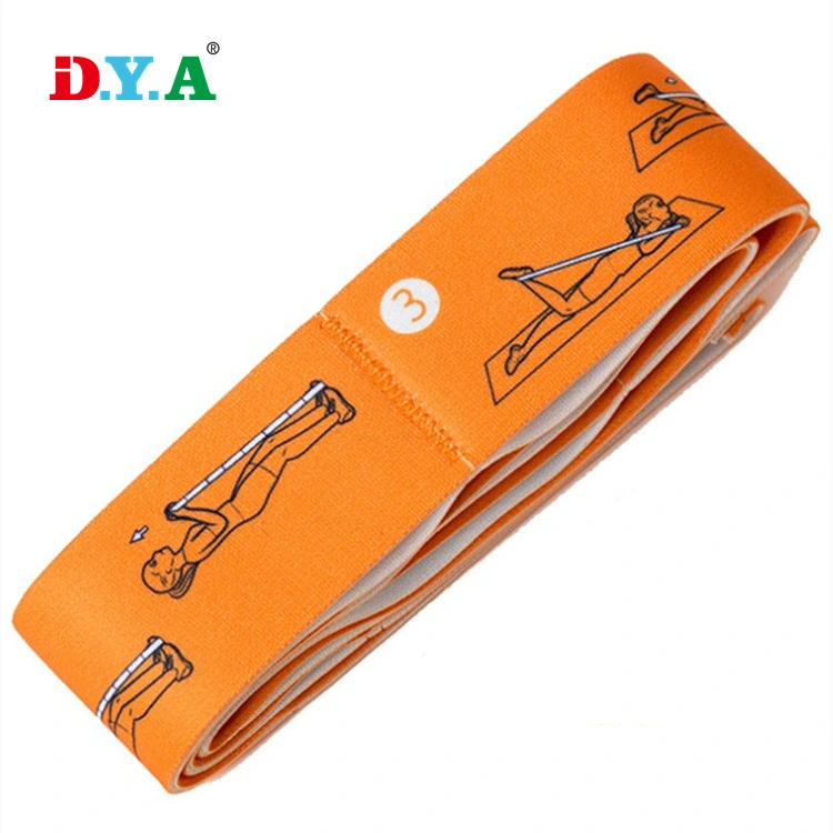 Custom Heat Transfer Printing Yoga Stretchable Resistance Exercise Latex Resistance Band Set