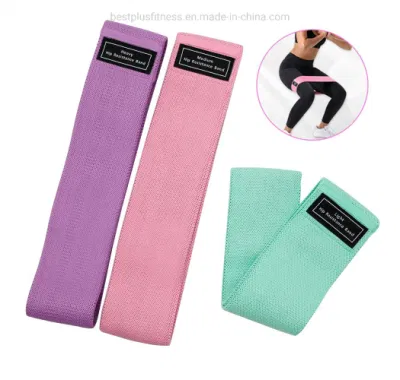Popular tela muy elástica Non Slip Gym Beauty Butt pierna Banda de resistencia del círculo de cadera para ejercicio de sentadilla