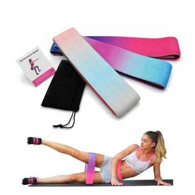 Las nuevas bandas de Hip impreso iridiscente, Rainbow resistencia/ejercicio conjunto de bandas, Custom Non-Slip tejido color degradado de la banda de Fitness para Squat Glute piernas cadera entrenamiento