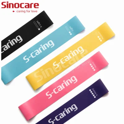 Sinocare impresos personalizados de látex de caucho de ejercicios de entrenamiento largo de la banda de bucle tire hacia arriba de la banda de ayudar a establecer ejercer poder estirar las bandas de resistencia