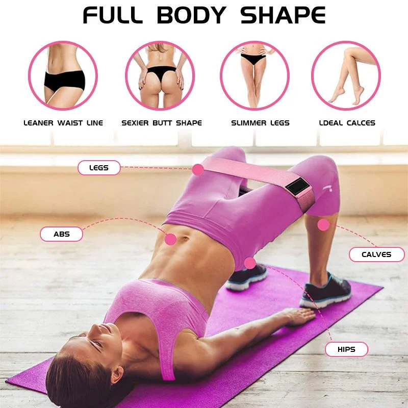 Women Body Building Home Gym Hip Fitness Equipment Fabric Exercise Resistance Band
