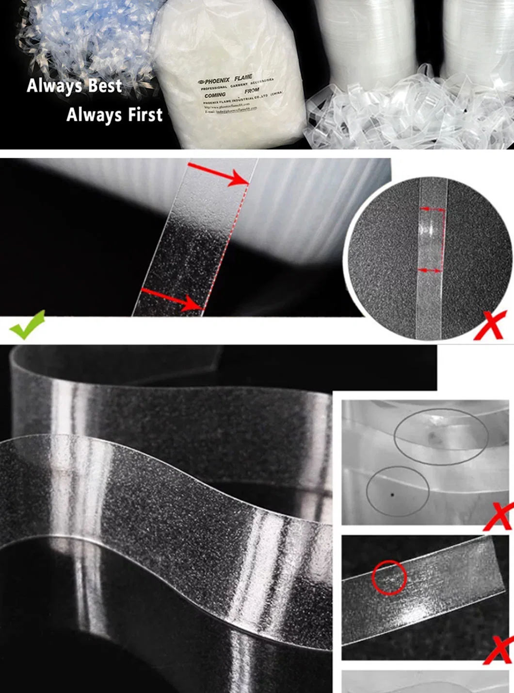 Wholesale Transparent Silicone Tape Clear TPU Roll Elastic Mobilon Shoulder Band