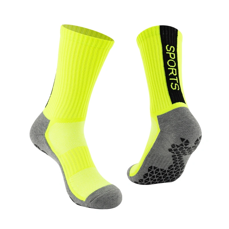 Xianghui Men Thick Terry Crew Non Slip Custom Logo Sport Football Socks