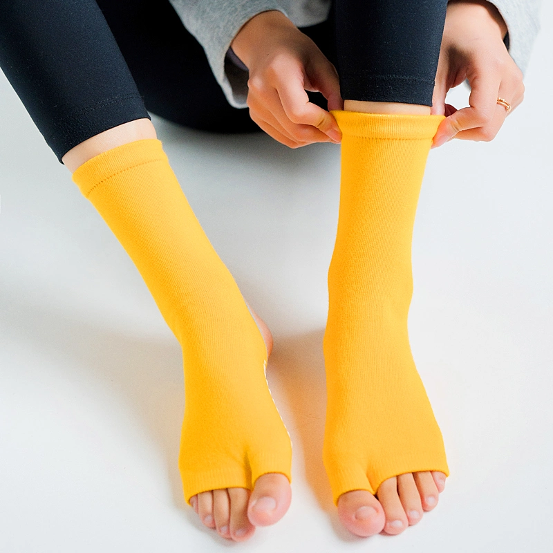 Hot Two Toe Yoga Socks Silicone Non Slip Quick-Dry Pilates Sock Foot Heel Cotton