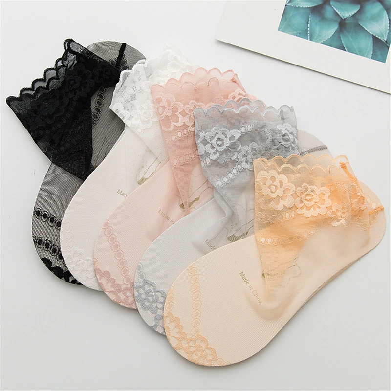 New MID-Calf Cotton Sole Lace Women Short Socks