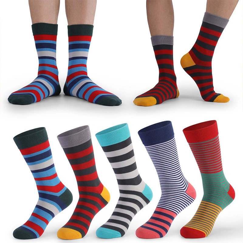 High Quality Wholesale Mens Colorful 100% Cotton Crew Socks