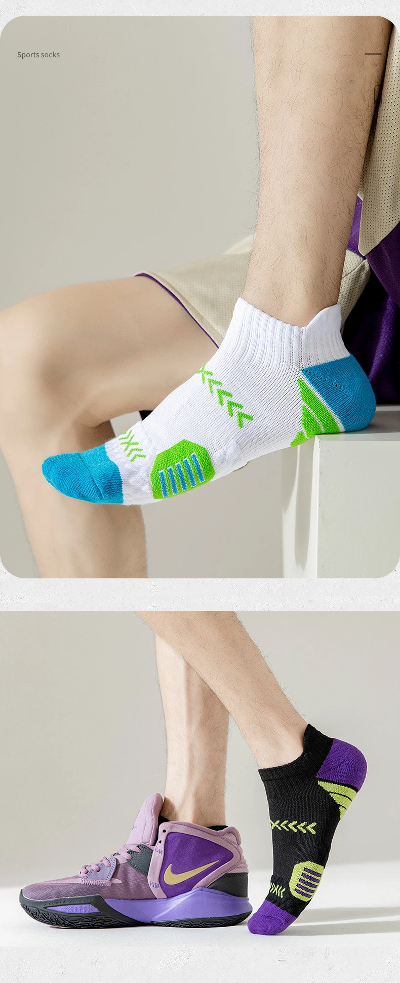 Wholesale Fashion Men Women Sports Cotton Crew Short Yoga Athletic Socks