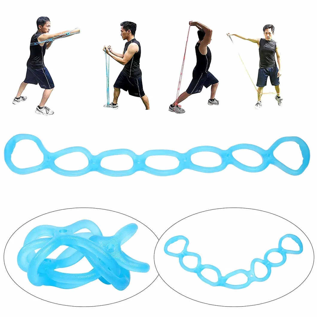 Yoga Stretching Band 7 Ring Resistance Bands Stretch Exercise Band, Arm, Shoulders, Foot, Leg, Butt Fitness Home Gym Physical Therapy Band Wbb13068
