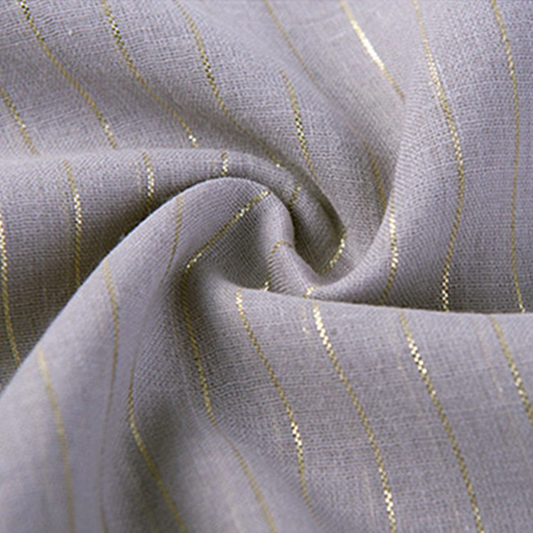 Wholesale Brocade Glitter Fancy Gold Stripe Thin Shirt Curtain Fabric Cotton