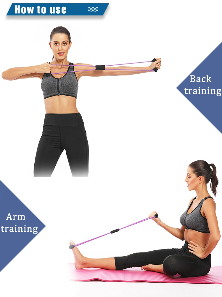 Workout Gym 8 Shape Home Fitness Exercise TPE Pull Rope Training Resistance Band