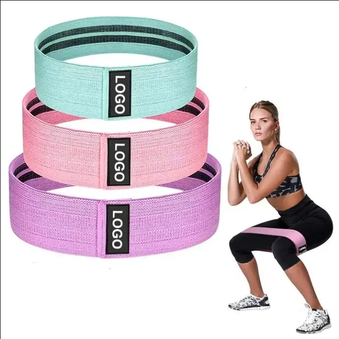 Custom Logo Fitness Exercise Workout Fabric Booty Resistance Bands