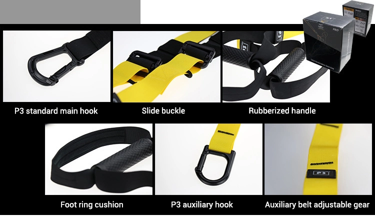 P3-4 Adjustable Bodyweight Resistance Bands with Handles Door Anchor Straps