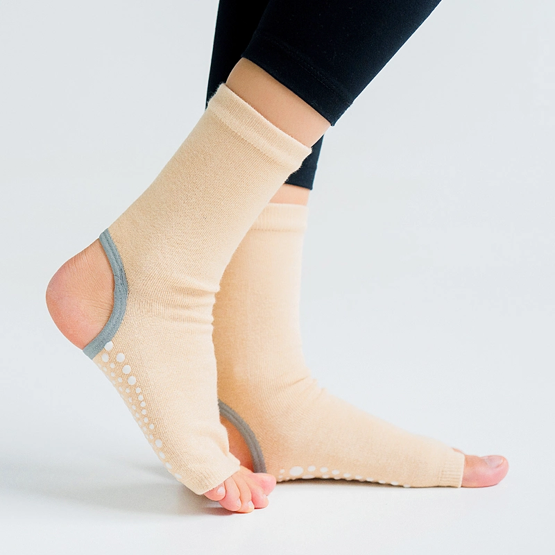 Hot Two Toe Yoga Socks Silicone Non Slip Quick-Dry Pilates Sock Foot Heel Cotton