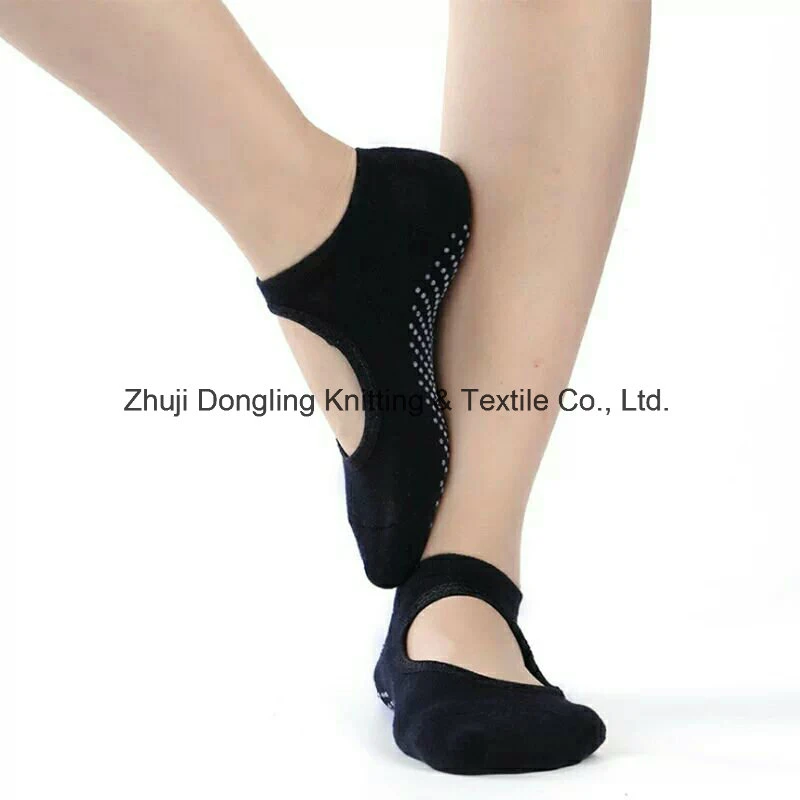 Womens Essential Non Slip Crossover Yoga Pilates Barre Socks