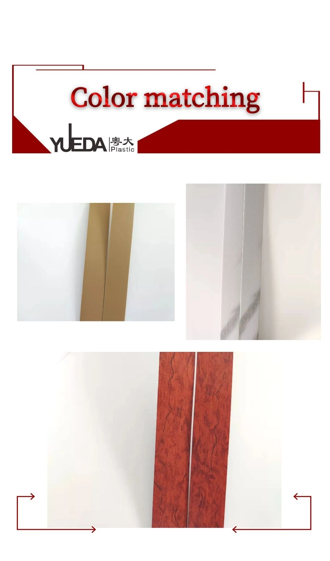 Yueda Woodgrain Pattern Durable Edge Banding Full Primer PVC Edge Bands