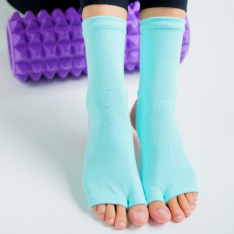 Hot Two Toe Yoga Socks Silicone Non Slip Quick-Dry Pilates Sock Foot Heel Cotton