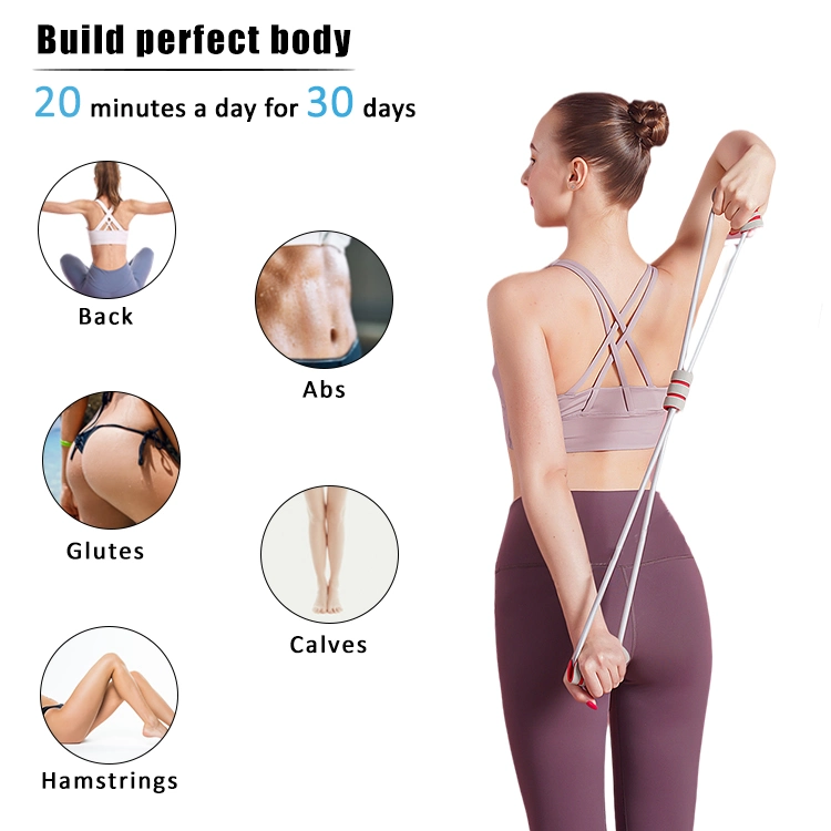 Workout Gym 8 Shape Home Fitness Exercise TPE Pull Rope Training Resistance Band