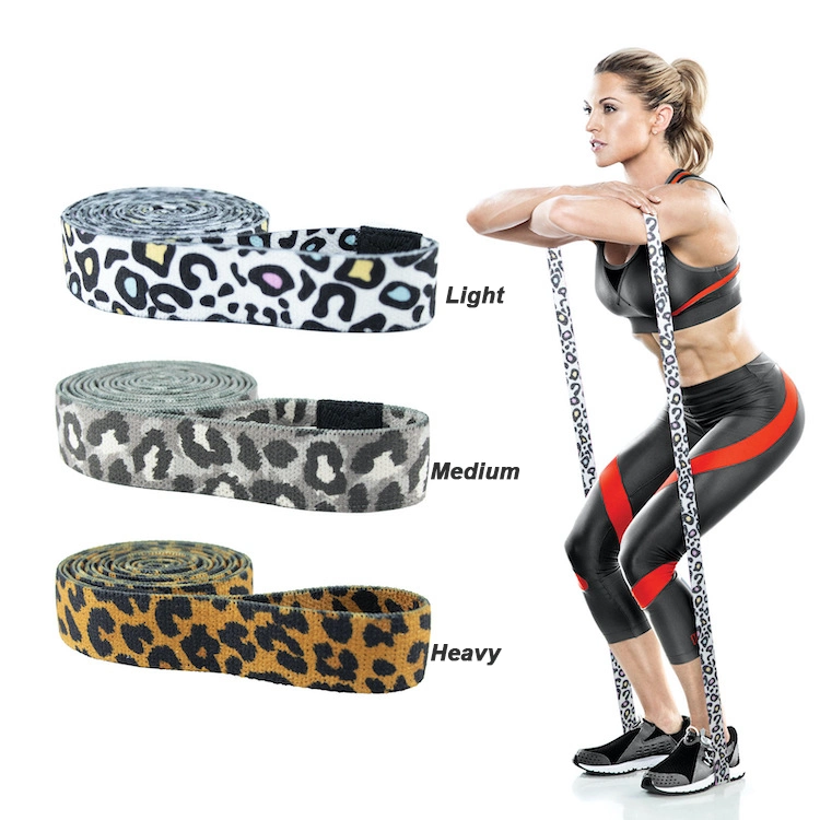 Wholesale Leopard Booty Lift Bandas De Resistencia Resistance Bands for Women, Custom Sports Sweatbands Headbands + Gym Home Yoga Fitness Hip Bands Set