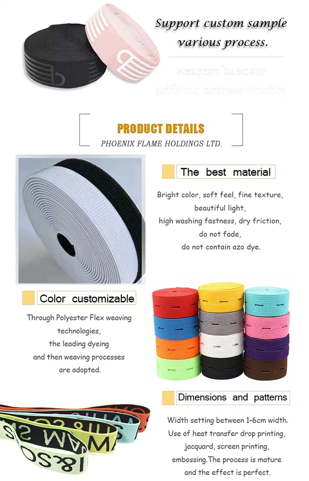 Custom Non-Slip Printed Silicone Gripper Elastic Bands for Exercise