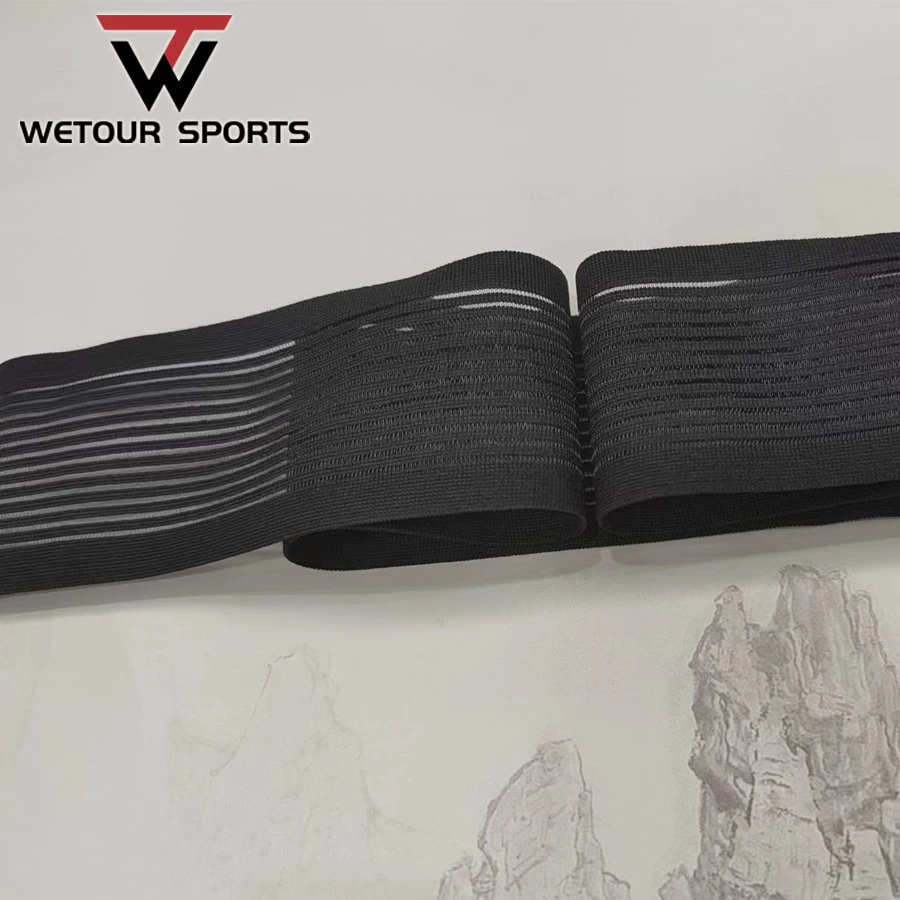 4.2cm White Black Elastic Power Band Moisture Wicking Ribbon Stripe for Cycling Sportswears