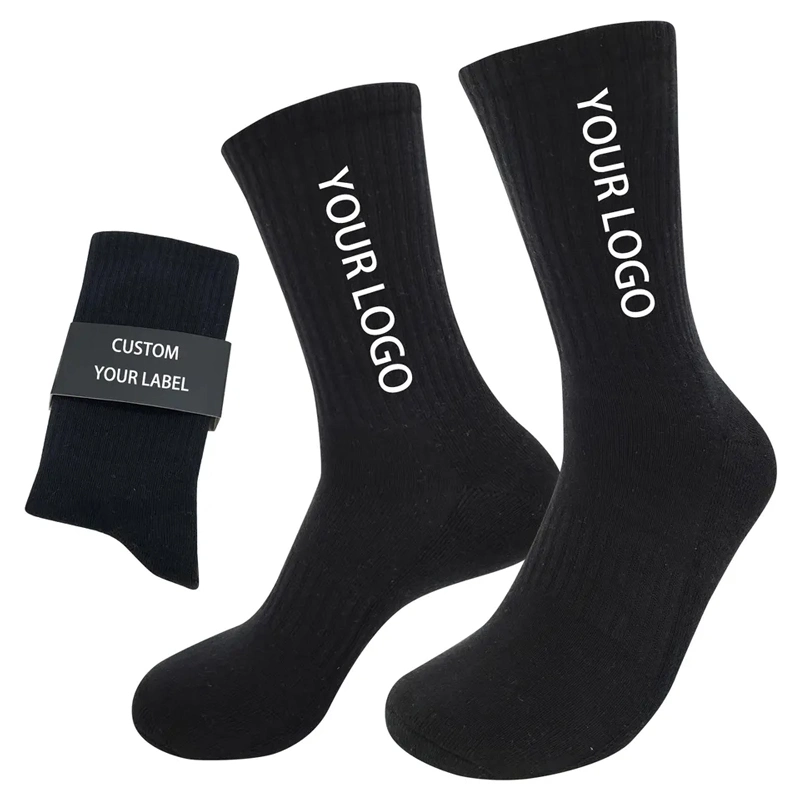 Free Mockup Low MOQ Cotton Mens Custom Socks Colorful Character Logo