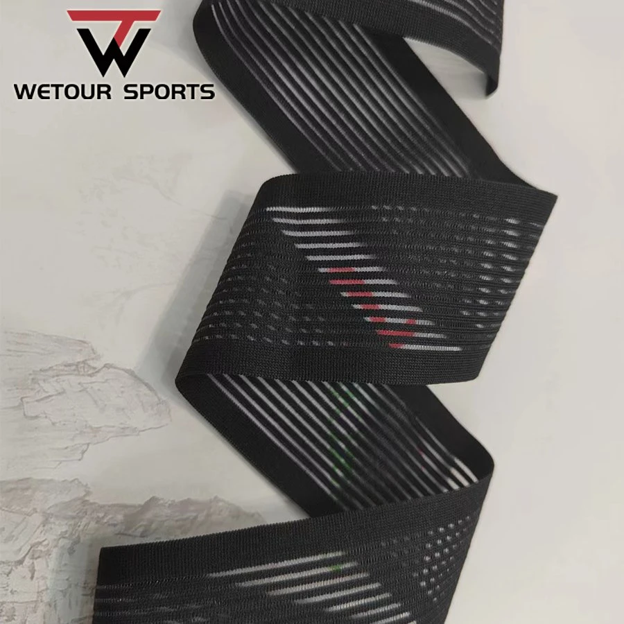 4.2cm White Black Elastic Power Band Moisture Wicking Ribbon Stripe for Cycling Sportswears